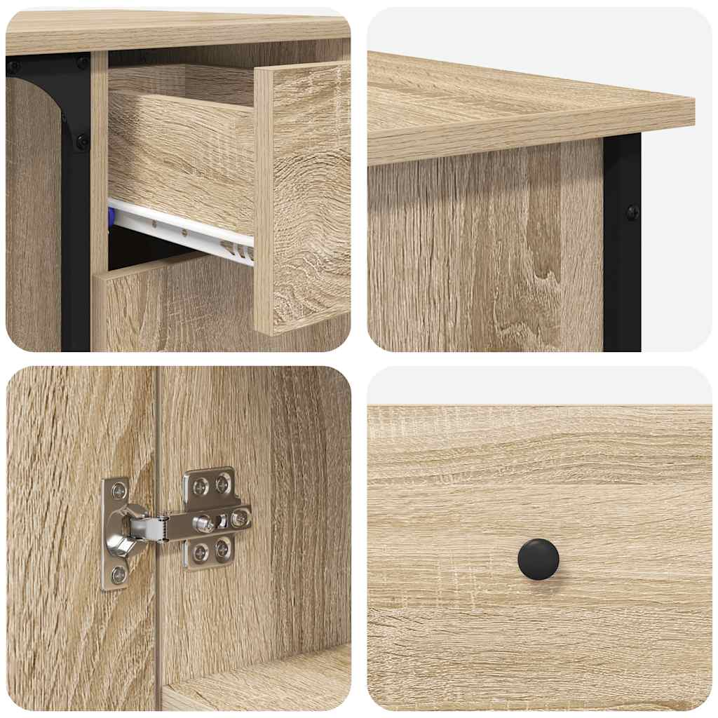 Desk Sonoma Oak 141x141x75 cm Engineered Wood